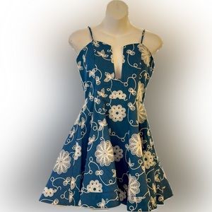 Summer dress , v neck plunge fit and flare spaghetti strap.